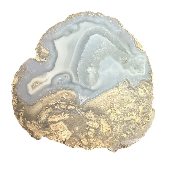 Elegant Natural Agate Blue 4” x 4 1/5” - Picture 1 of 3